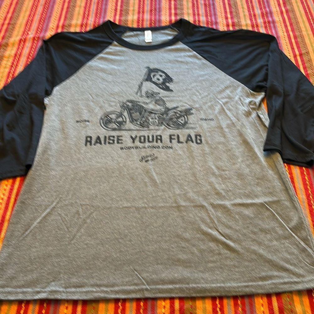 Bodybuilding.com raise your flag jersey tee size large NWOT